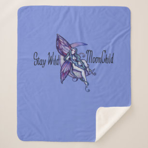 Stay Wild MoonChild Moon Child Fairy Purple        Sherpa Blanket