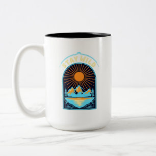 Stay Wild Mountain Lake Nocturne Two-Tone Coffee Mug