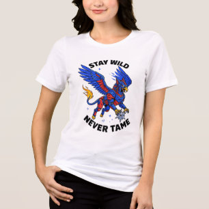Stay Wild Never Tame Cybernetic Griffin Graphic T- Tri-Blend Shirt