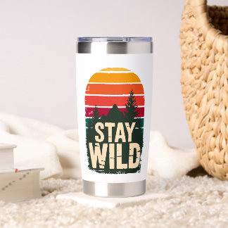 Stay Wild Retro Sunset Adventure Stainless Steel Insulated Tumbler
