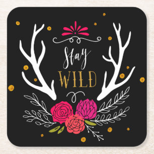 Stay Wild Square Paper Coaster