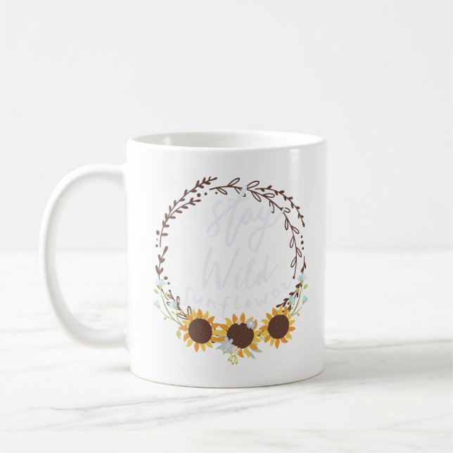 stay wild sunflower coffee mug (Left)