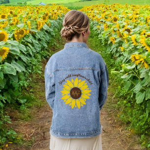 Stay Wild Sunflower Monogram Denim Jacket