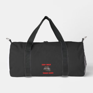 Stay Wild Train Hard Wolf Gym Bag Fitness Duffel