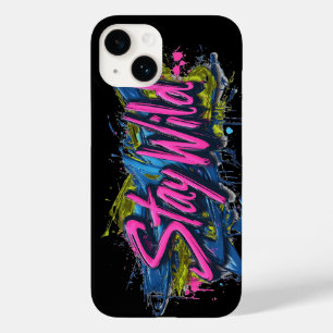 "Stay Wild" - Vibrant Graffiti-Style Text Design Case-Mate iPhone 14 Case