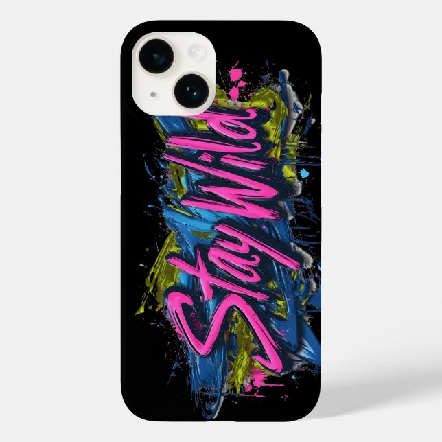 "Stay Wild" - Vibrant Graffiti-Style Text Design Case-Mate iPhone Case (Back)