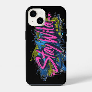 "Stay Wild" - Vibrant Graffiti-Style Text Design iPhone 14 Case