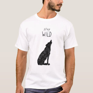 Stay Wild Wolf Wolves Camping Tribal Outdoors Camp T-Shirt