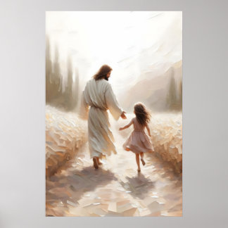 Stay With me Jesus and Children Jesus and Girl Poster