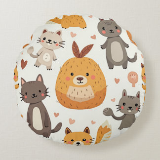 STAY WITH U(CUTE FRIENDS) ROUND CUSHION