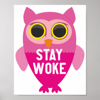 Stay woke owl poster