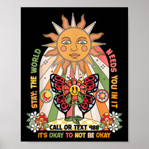 Stay World Needs You Call 988 Suicide Prevention G Poster