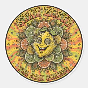 Stay Zesty Psychedelic Citrus Sticker