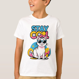StayCoolCatTshirtDesign-CoolCatTeeGraphicforCasual T-Shirt