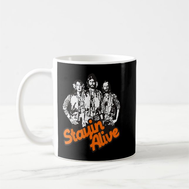 Stayin Alive Bee Gees Band Coffee Mug (Left)