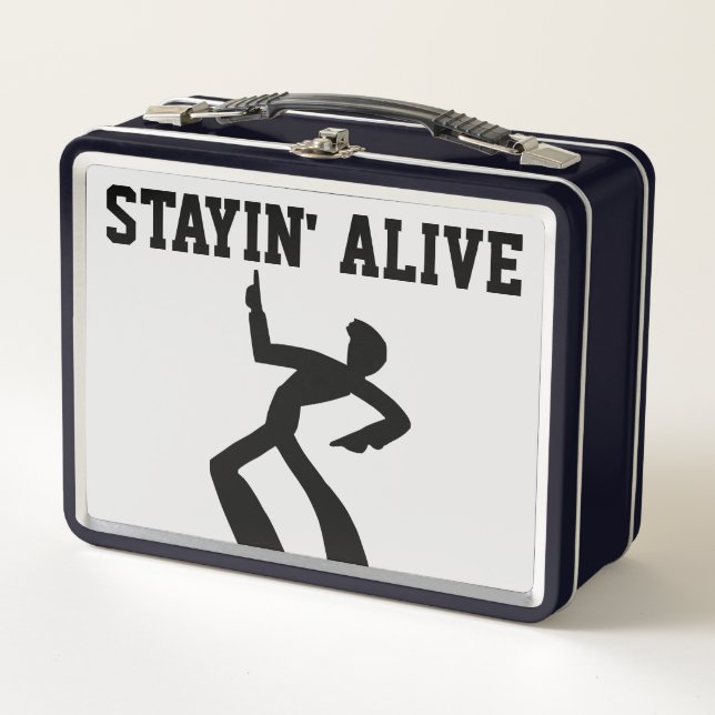 STAYIN' ALIVE RETRO METAL LUNCHBOX (Front)