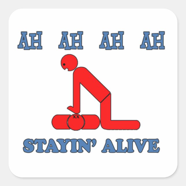 Stayin' Alive Square Sticker (Front)