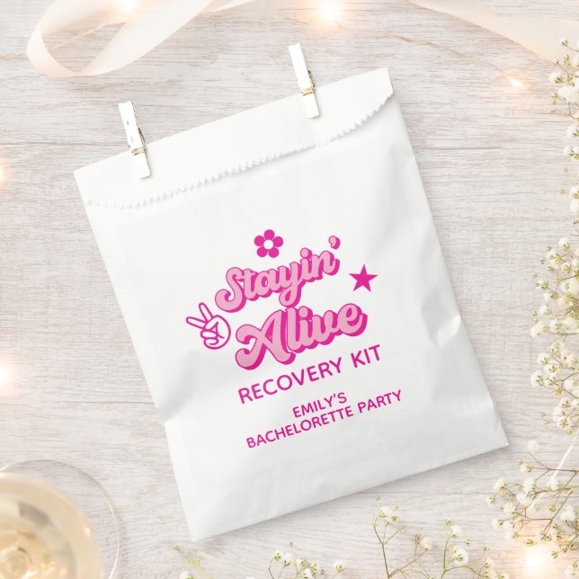 Staying Alive Bachelorette Recovery Kit Favour Bag (Clipped)