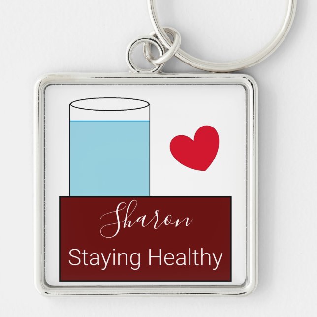 Staying Healthy with Water Keychain (Front)