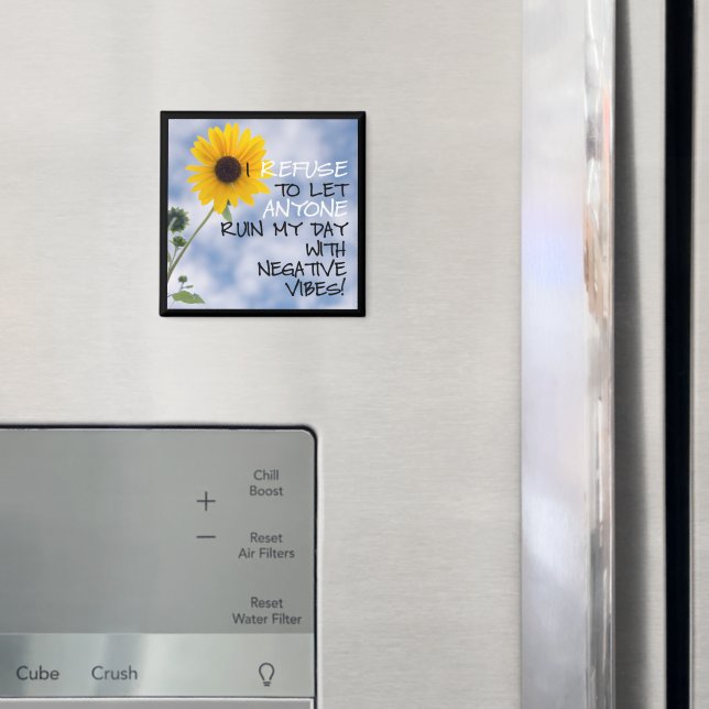 Staying Positive With Sunflower and Sky Photo Magnet (In Situ (Fridge))