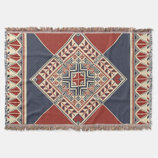 Staying Warm Blue Print  Throw Blanket (Front)