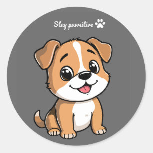 StayPawsitive Cute Puppy Dog Inspirational sticker