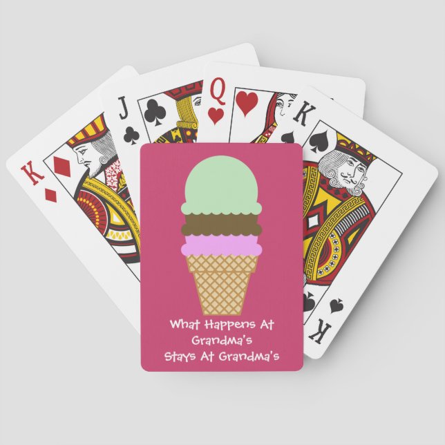 Stays At Grandma's Playing Cards (Back)
