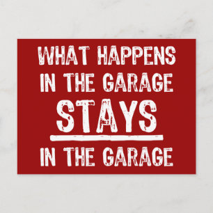 Stays In The Garage Postcard