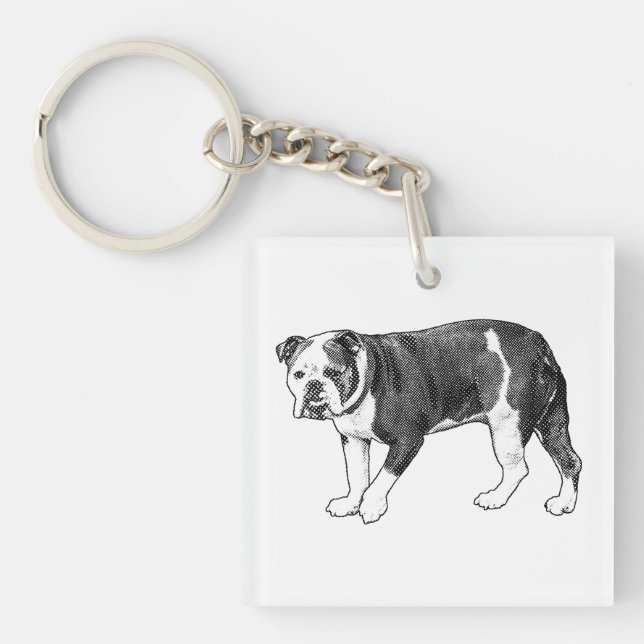 Steadfast Friend, Bulldog Dot Keychain (Front)