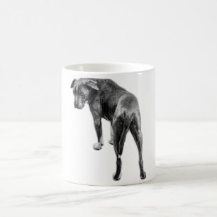 Steadfast Gaze in Black and White Coffee Mug