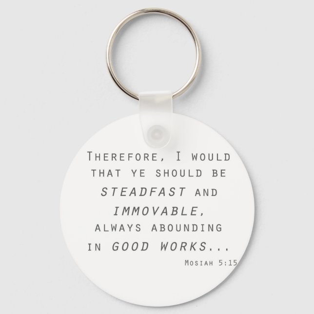steadfast immoveable mosiah lds scripture key ring (Front)