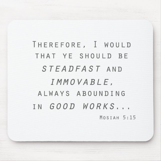 steadfast immoveable mosiah lds scripture mouse pad (Front)