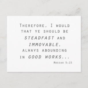 steadfast immoveable mosiah lds scripture postcard