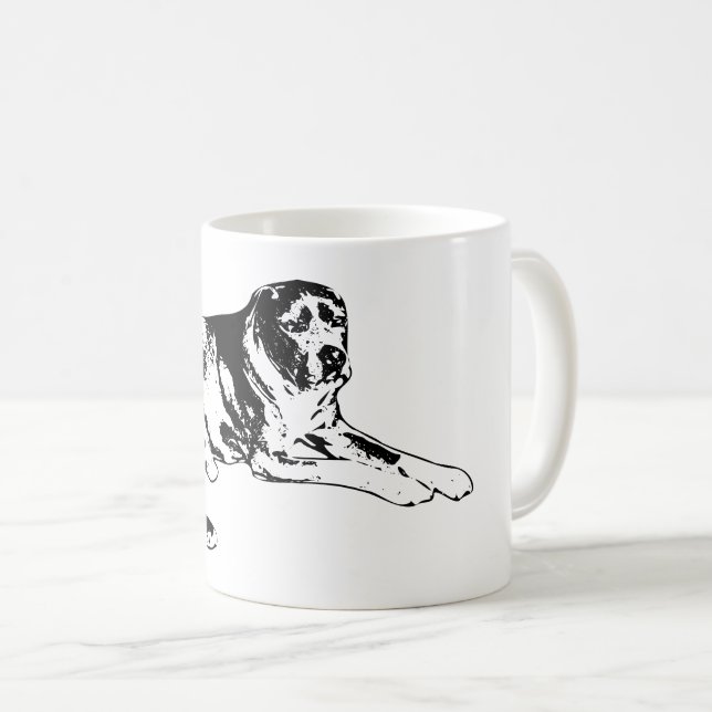 Steadfast Pup in Clean Ink Coffee Mug (Front Right)