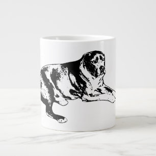 Steadfast Pup in Clean Ink Large Coffee Mug