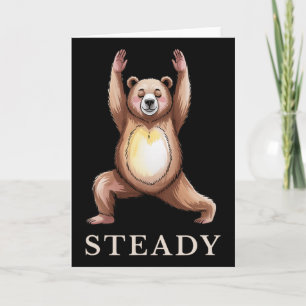 Steady Bear Yoga Shirt Calm Lance Cute Animal Yogi Card