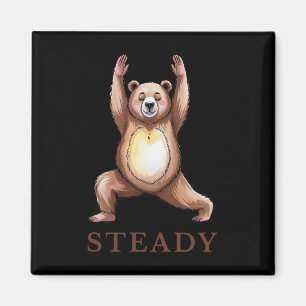 Steady Bear Yoga Shirt Calm Lance Cute Animal Yogi Magnet