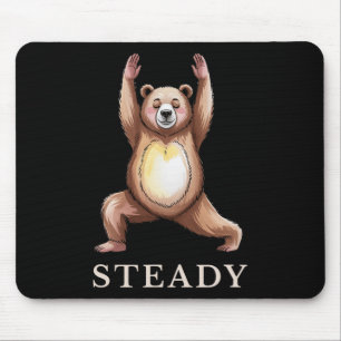 Steady Bear Yoga Shirt Calm Lance Cute Animal Yogi Mouse Pad