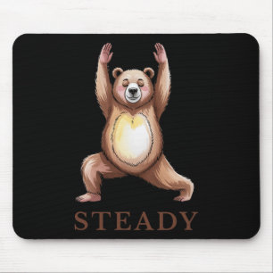 Steady Bear Yoga Shirt Calm Lance Cute Animal Yogi Mouse Pad