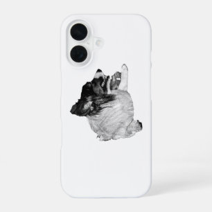 Steady Corgi in Black & White iPhone 16 Case