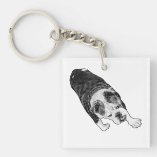 Steady Dot Dog Walk Brings Joy To Every Day Key Ring