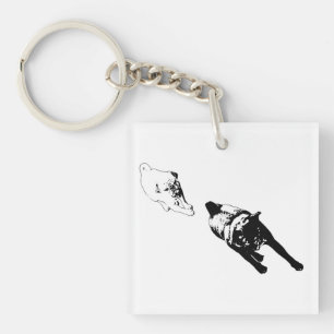Steady Outing, Minimalist Dog Charm Key Ring