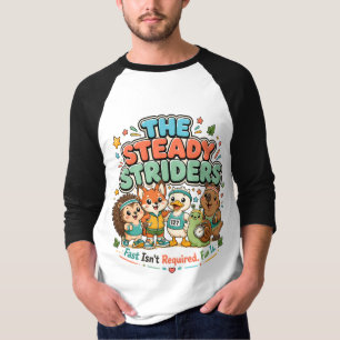 Steady Striders Cute Running Club Animal Friends T-Shirt