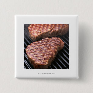 Steak 2 15 cm square badge