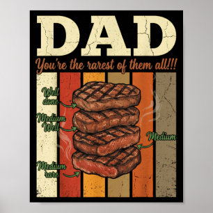 Steak Bbq Dad The Rarest Of Fathers Day Poster