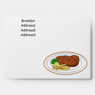 Steak cartoon illustration envelope
