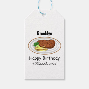 Steak cartoon illustration gift tags