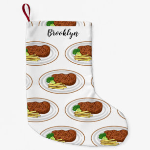 Steak cartoon illustration small christmas stocking