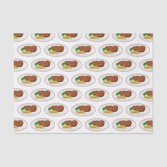 Steak cartoon illustration tissue paper (Front)