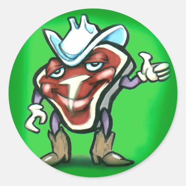 Steak Classic Round Sticker (Front)